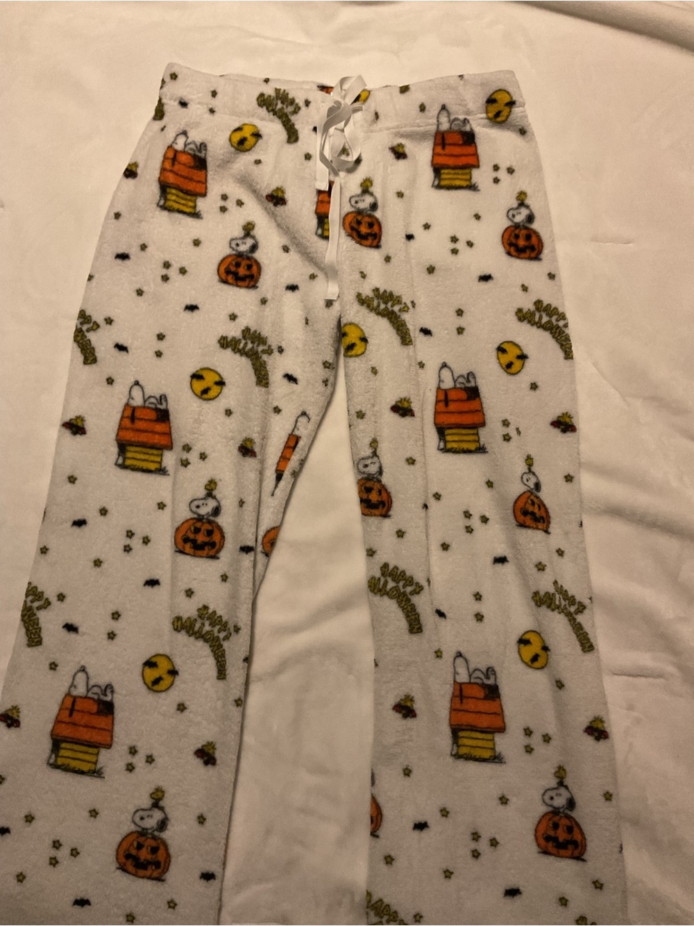 Berkshire White Snoopy & Halloween Print Fleece Pajama Pants